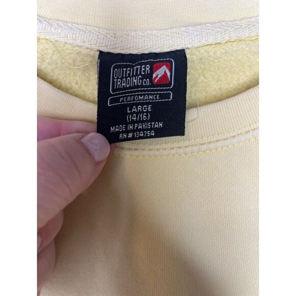 Outfitter Trading Co. Jackson Hole Large Sweatshirt Yellow Cotton Blend - Picture 3 of 4